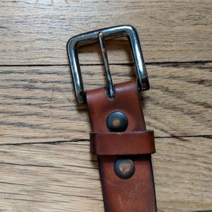Natural leather belt
